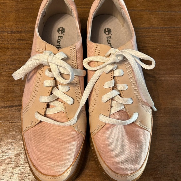 Timberland Atlanta Green EK Canvas 
Sneaker Shoes Light Pink Women’s Size 9 - Picture 2 of 3